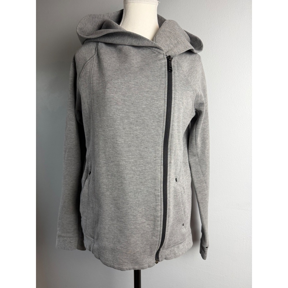 Nike Tech Fleece Asymmetrical Zip Hoodie Grey Womens Small Thumbholes